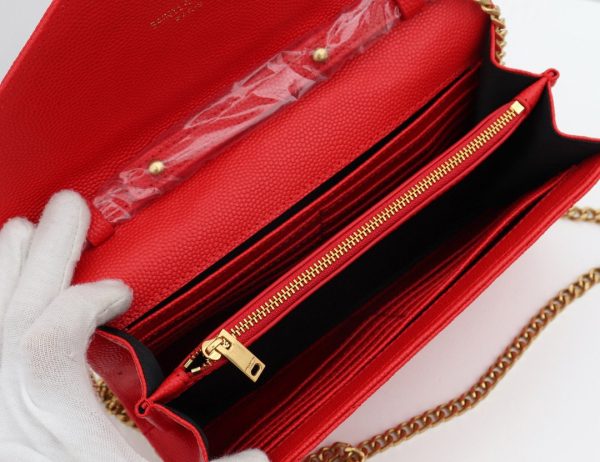 Ysl Chain Wallet Red
