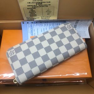 Louis Vuitton Damier Azur Canvas Rose Ballerine Clemence Wallet!!