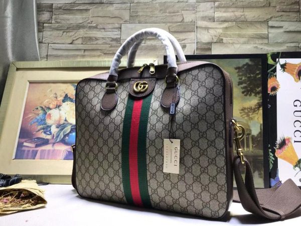 Gucci Ophidia GG Supreme Canvas Leather Briefcase