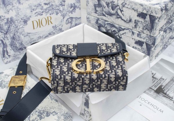 Dior 30 Montaigne Bag Blue Dior Oblique Jacquard Women