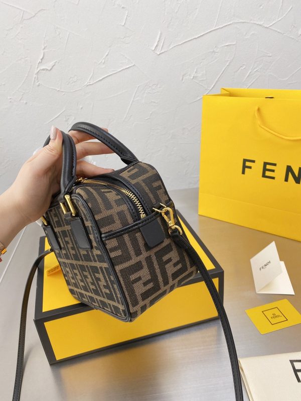 FENDI Boston logo detailed mini bowling bag