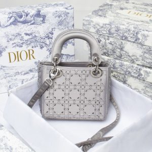 Lady Dior Embellished Cannage Satin Mini