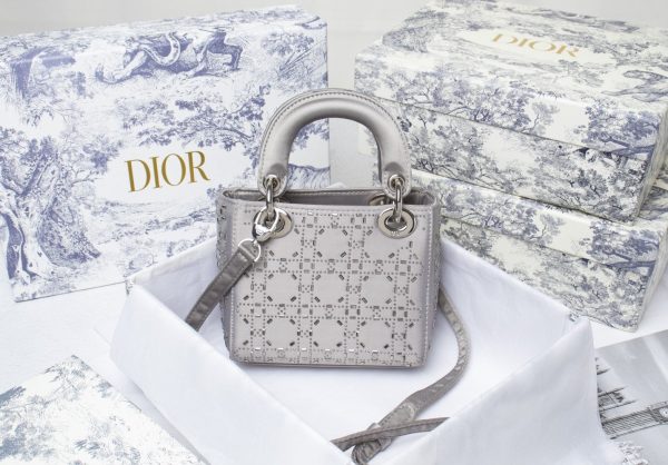 Lady Dior Embellished Cannage Satin Mini