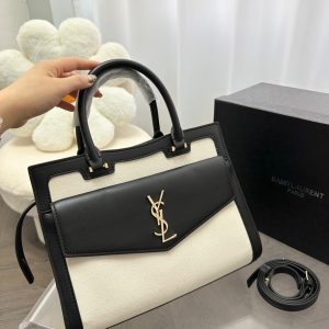 Saint Laurent Uptown Large Two-Tone Black and White Bag