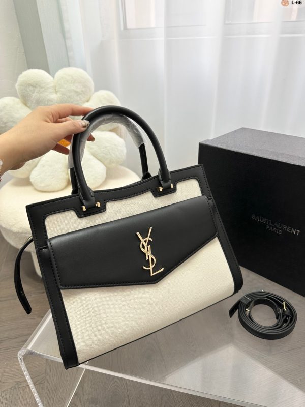 Saint Laurent Uptown Large Two-Tone Black and White Bag