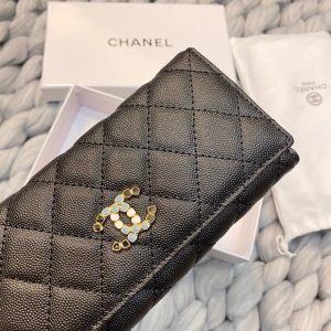 CHANEL 24C BLACK CAVIAR CHAIN WITH CHARMS WOC