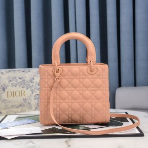 Dior Medium Dior Bag Blush Ultramatte Cannage Calfskin Women