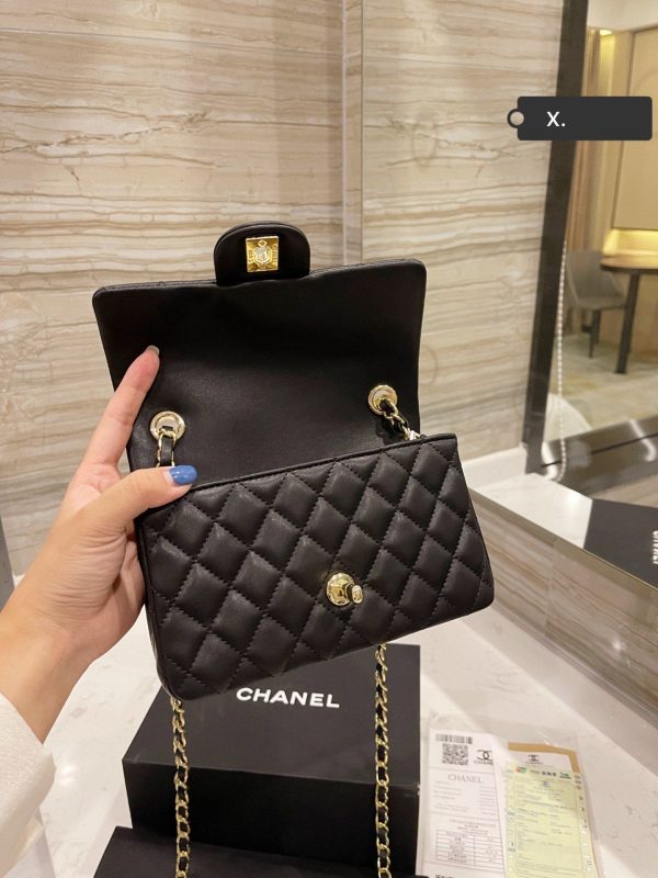 Chanel Seasonal Mini Rectangle Black Lambskin