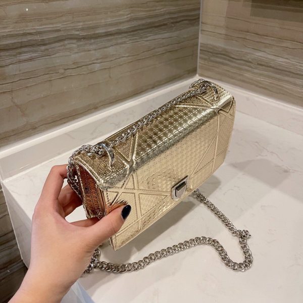 CLUTCH DIOR WOC METALIC GOLD