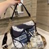 DIOR Saddle Bag Blue Toile De Jouy Embroidery Women