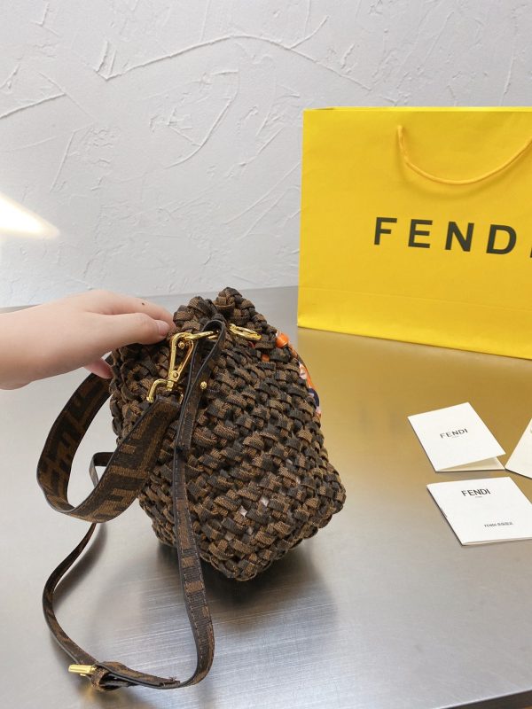 Fendi Fendi Mon Tresor FF Jacquard Drawstring Bucket Bag