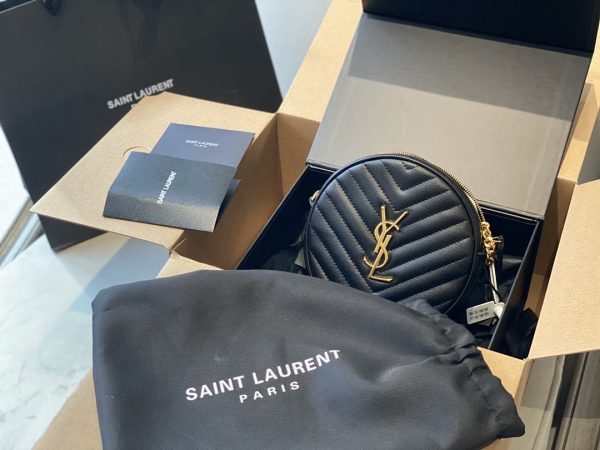 Saint Laurent Vinyle round camera bag