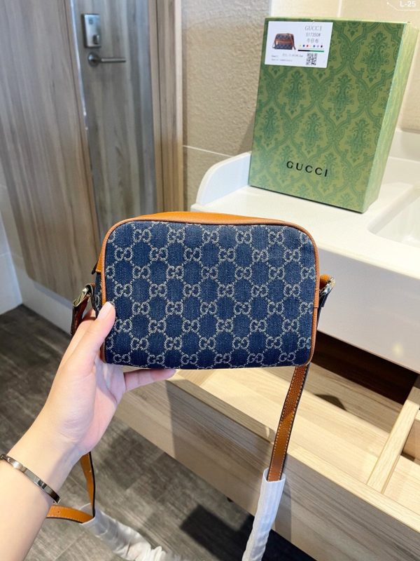 Gucci 517350 Ophidia Mini Denim Cross Body Bag