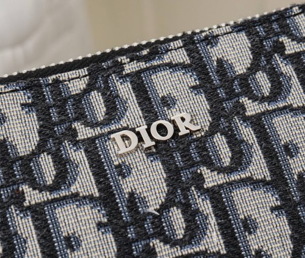 Dior Camp Bag Blue Oblique Embroidery
