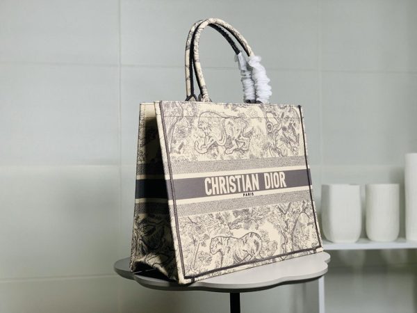 Christian Dior Beige Grey Embroidered Canvas Toile De Jouy Book