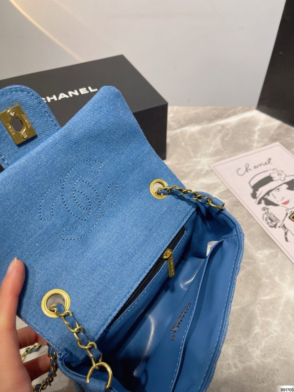 Chanel Flap Bag Pearl Crush Denim – Blue Denim