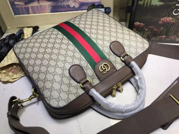 Gucci Ophidia GG Supreme Canvas Leather Briefcase