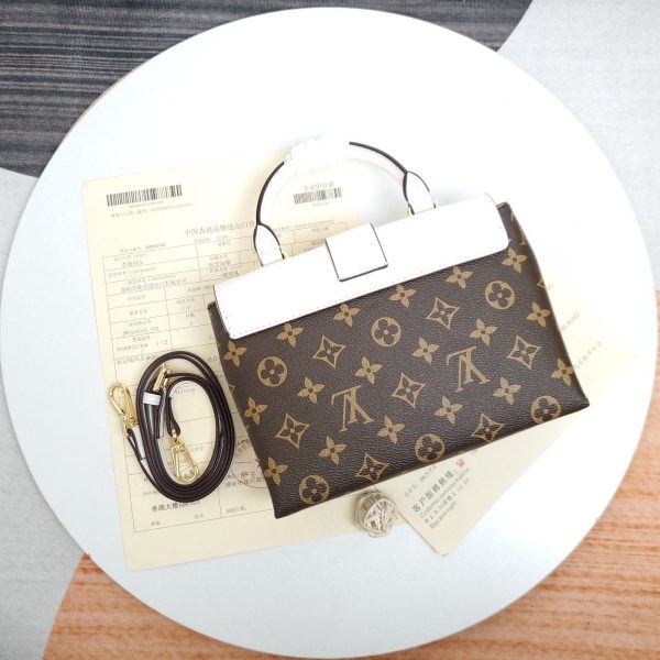 LOUIS VUITTON LOCKY BB MONOGRAM CANVAS COQUELICOT HANDBAG