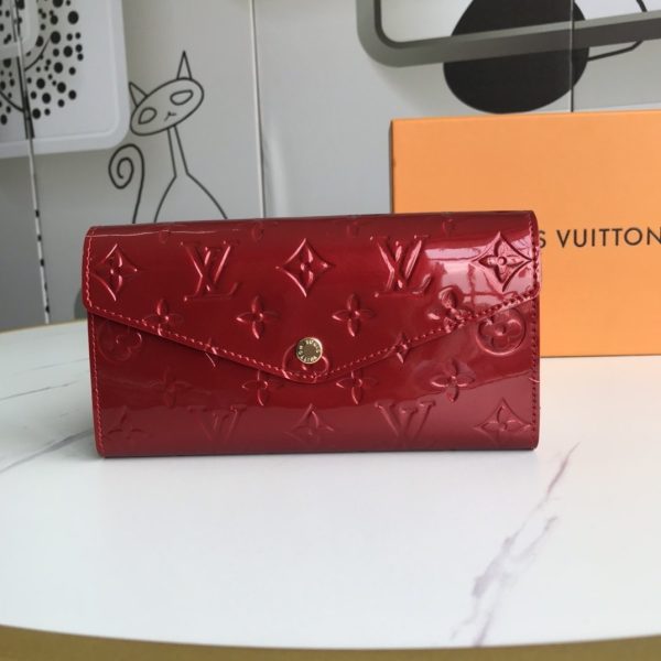 Louis Vuitton Lv wallet patent monogram red