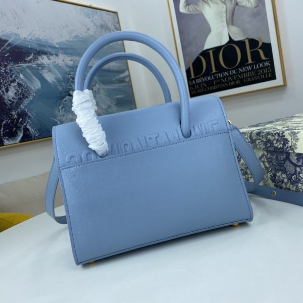 Dior Medium St Honoré Tote Gray Grained Calfskin