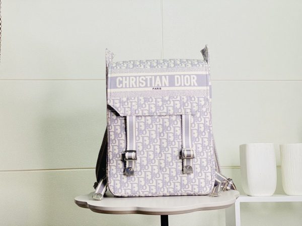CHRISTIAN DIOR OBLIQÚE BACKPACK IN BLUE AND WHITE CANVAS