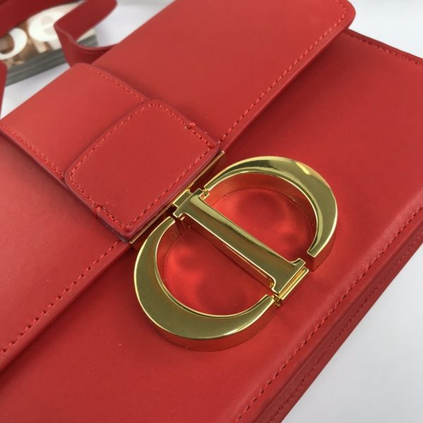 Dior Red Leather 30 Montaigne Shoulder Bag