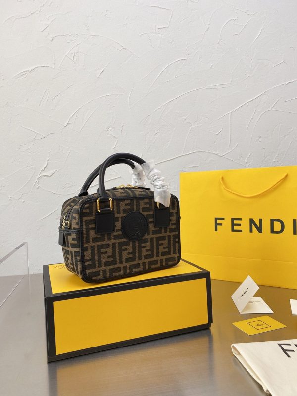 FENDI Boston logo detailed mini bowling bag