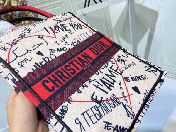 DIOR Christian Dior Black/white Mini Book Tote Phone Bag