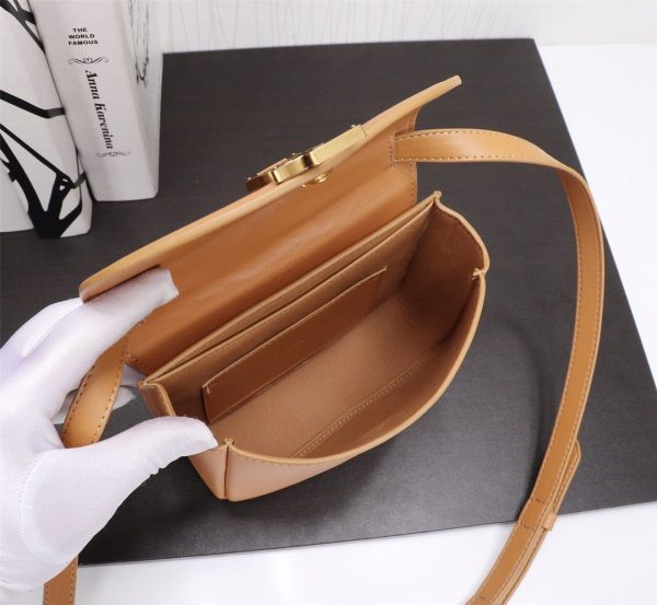 Saint Laurent Kaia Small Leather Crossbody Bag – Brown