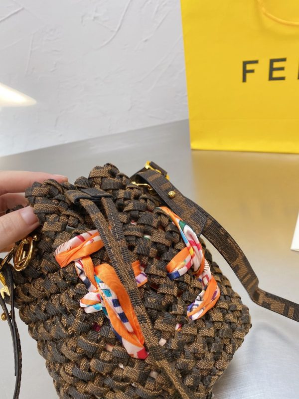 Fendi Fendi Mon Tresor FF Jacquard Drawstring Bucket Bag