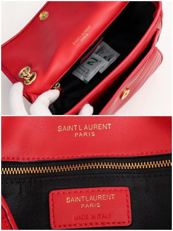 Saint Laurent Baby Niki Bag In Red Lambskin