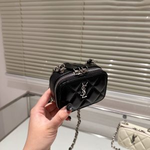 Saint Laurent YSL Becky Double-Zip Pouch in Quilted