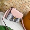 LOUIS VUITTON Lockme MM Python Leather Bag Rose Ballerine