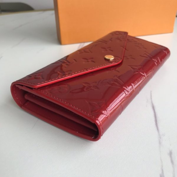 Louis Vuitton Lv wallet patent monogram red