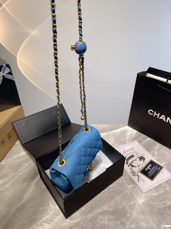 Chanel Flap Bag Pearl Crush Denim – Blue Denim