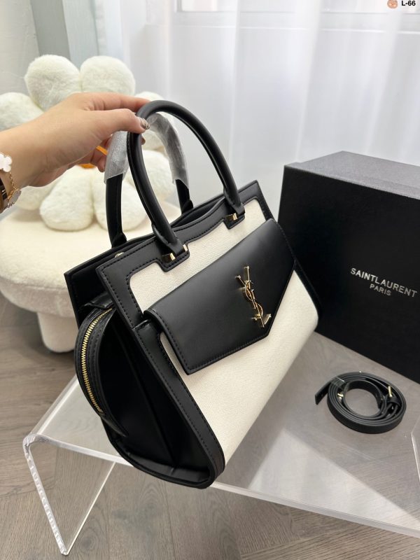 Saint Laurent Uptown Large Two-Tone Black and White Bag