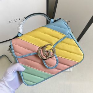 GG Marmont Small Shoulder Bag in Pastel Multicolour Leather