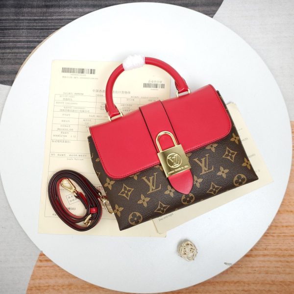 LOUIS VUITTON LOCKY BB MONOGRAM CANVAS COQUELICOT HANDBAG