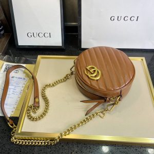 GUCCI GG Marmont Mini Round Shoulder Bag