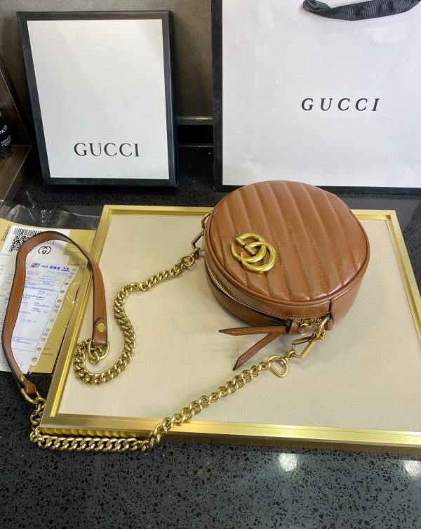 GUCCI GG Marmont Mini Round Shoulder Bag