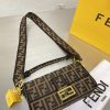 Fendi Baguette Bag Aus Canvas In Braun