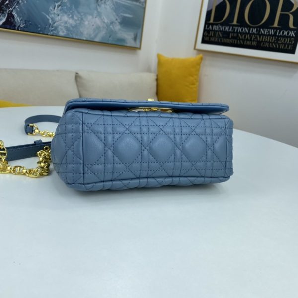 Dior Medium Dior Caro Bag Cloud Blue Supple Cannage Calfskin Women