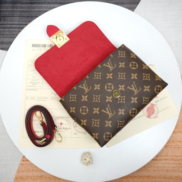 LOUIS VUITTON LOCKY BB MONOGRAM CANVAS COQUELICOT HANDBAG