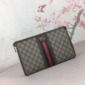 Gucci Ophidia Leather-Trimmed Monogrammed Coated-Canvas