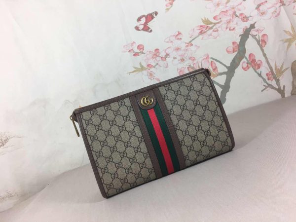 Gucci Ophidia Leather-Trimmed Monogrammed Coated-Canvas