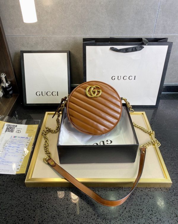 GUCCI GG Marmont Mini Round Shoulder Bag