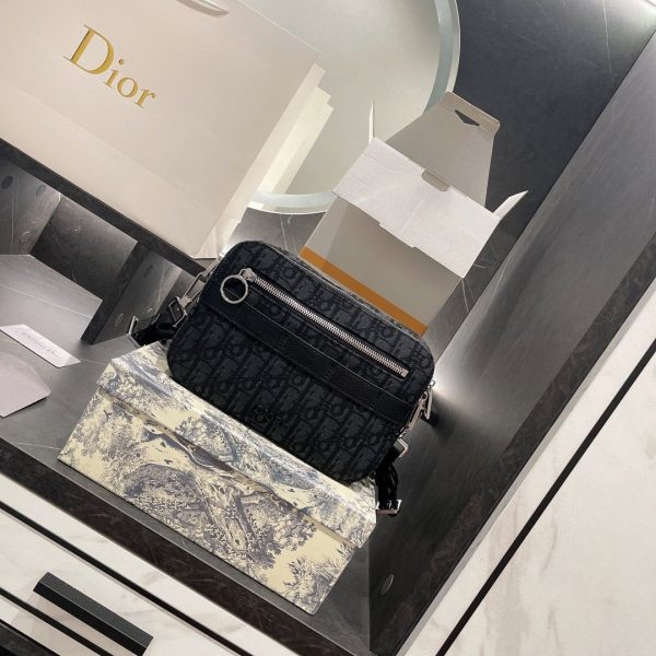 Dior Safari Messenger Bag Black Canvas And Leather