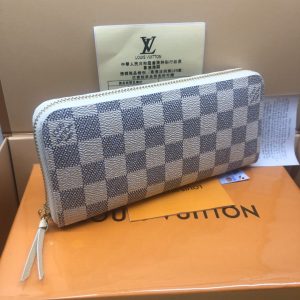 Louis Vuitton Damier Azur Canvas Rose Ballerine Clemence Wallet!!