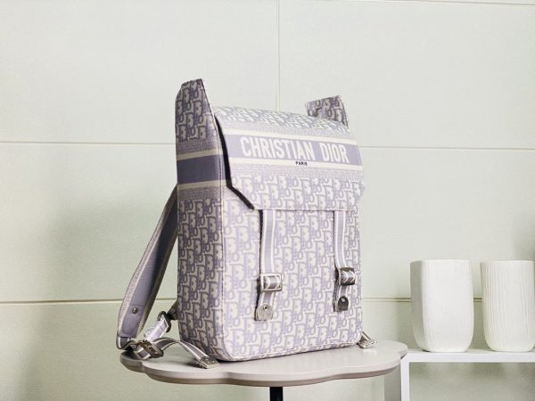 CHRISTIAN DIOR OBLIQÚE BACKPACK IN BLUE AND WHITE CANVAS