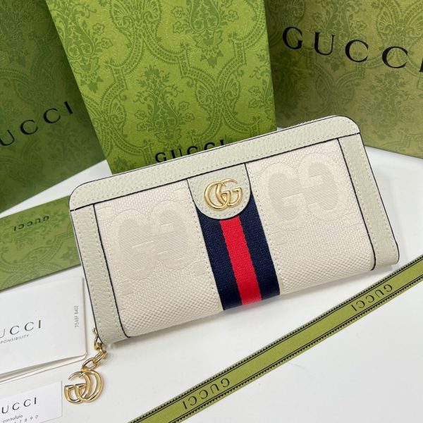 GUCCI Ophidia  Continental Wallet In White